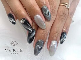 黒マグネット×ハートマグネット