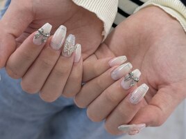 シルバーチェックネイル