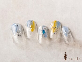 アイネイルズ 横浜EAST店(I-nails)/塗りかけブルーニュアンス