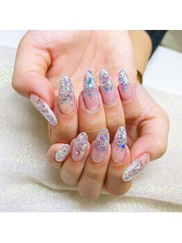 シャンディー(Shandy)/ラメグラデーション+アート