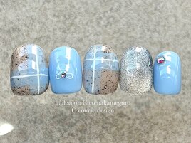 【3月】チェックネイル