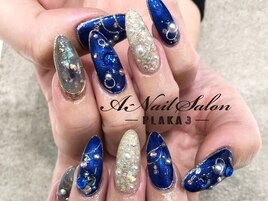 20/12/19 キラキラブルーnail
