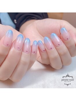 ピオニーネイル(peony nail)/ライトブルー　グラデーション