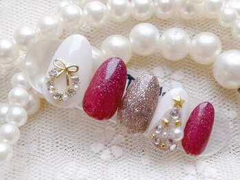 ネイルサロンアンドスクール ラフィーネ 池袋店/クリスマスネイル パラジェル