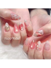 バレンタインネイル