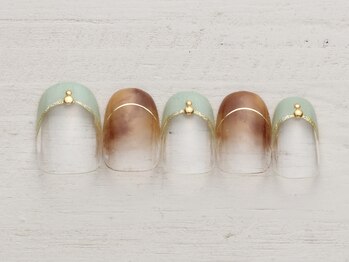 ノーネイル アゲオ イオンモール上尾(NO NAIL AGEO)/べっ甲フレンチ　￥4990
