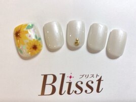 夏ひまわりフットネイル