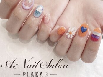 エーネイルサロン プラーカ本店(A-Nail Salon)/カラフルアシメ
