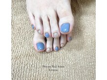 レモン(Lemon)/水色とラメネイル