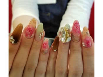 ネイルサロンハマチ(Hamachi)/ゴージャスフラワーネイル