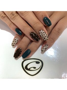 クルーシャー(Nail&Jewery CLOUCHER)/レオパード柄ネイル