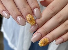 ネイルアヴァンス 京橋店(Nail AVANCE.)/ぷっくり向日葵ネイル