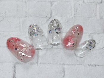 アルセア 上野御徒町店(Alcea)/さくらネイル 春 ラメ