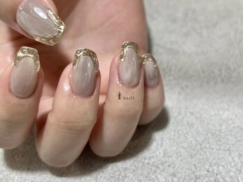 アイネイルズ 渋谷店(I nails)/【Kana.y】先端ゴールドぷっくり