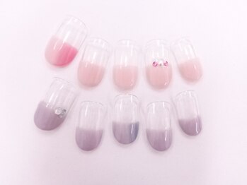 ネイルサロンクイール 宇都宮店(NAIL SALON QUILL)/ハーフフレンチ+縦グラデ