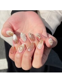 フラワーぷくぷくネイル