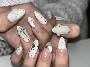 サロンドファン(salon de Fan)/y2k♪ホワイトネイル