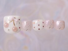 ジェミーネイル シンジュク(Jemiy nail shinjuku)/ピンクさくらんぼリボン¥10980