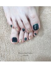 レモン(Lemon)/グリーンとラメネイル