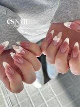 エスネイル 新宿西口店(es NAIL)/ハートドット×リボン