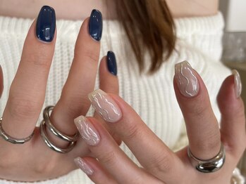 ジュイール(Jouir)/ネイビー×うねうねシルバー