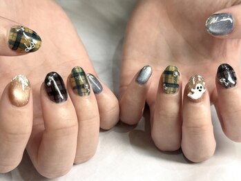 バタフライ 津田沼店(Butterfly)/秋チェックネイル・.♪