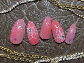 水彩フラワーネイル