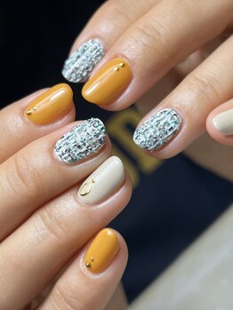 ネイルサロン プール ヴー(Nail Salon Pour Vous)/【オーダー】ツイードネイル 