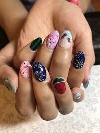 手描き夏アートネイル☆