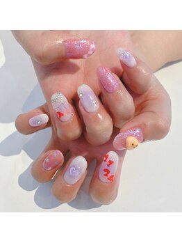 アトリエ ペーニクルス(Atelier Peniculus.)/推し×キティちゃん　生誕ネイル