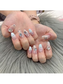 ポミーネイル 池袋店(pomynail)/水色ネイル