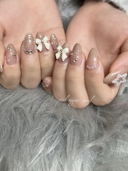ピンクシュガーネイル(pink sugar nail)/お持ち込みネイル♪