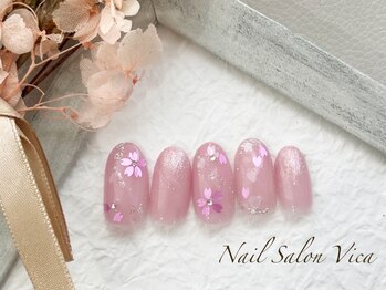 ヴィカ(Vica)/ほんのりラメの桜ネイル♪