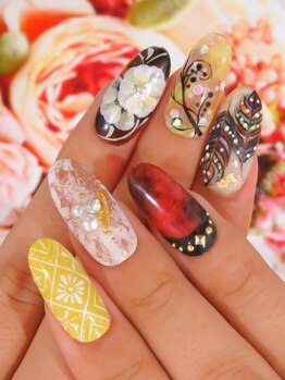 カラーズ 浜松店(colors)/秋先取り♪アンティークネイル♪