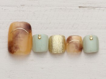 ノーネイル アゲオ イオンモール上尾(NO NAIL AGEO)/べっ甲フレンチ ￥4990