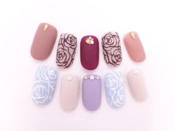 ネイルサロンクイール 宇都宮店(NAIL SALON QUILL)/バラアート