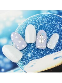パール雪だるまネイル
