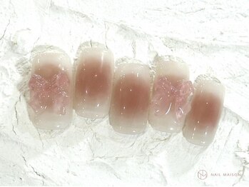 ネイルメゾン 池袋店(NAIL MAISON)/ピンクチークリボン¥7800