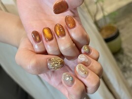 非対称ネイル☆M+M/M+L/L+L