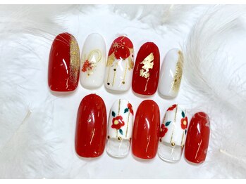 ルミエ(Lumie)/成人式ネイル 赤 13200円