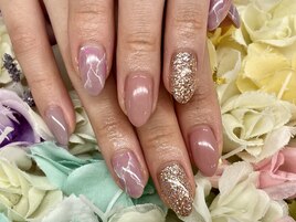 【小川】春大理石ネイル