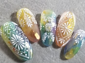 ネイリックス アヴェニール(NAILX avenir)/透けホロ 手書きタイル