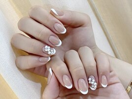 フレンチ×パールビジュー