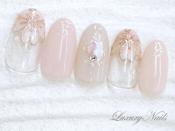 ラグジュアリーネイルズ カワグチ(Luxury Nails Kawaguchi)/手描き*桜ネイル