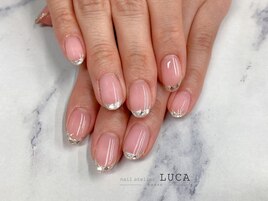 M-246 大人ガラスフレンチネイル