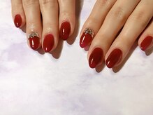 アリュメ 三重鈴鹿店(allum)/ボルドーきらきらネイル