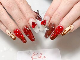 バレンタイン/ハート/冬ネイル