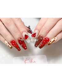 バレンタイン/ハート/冬ネイル