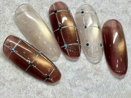 マグネット　チェックネイル