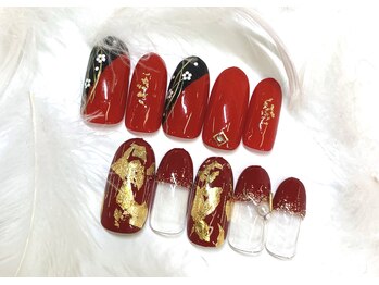 ルミエ(Lumie)/成人式ネイル 赤 